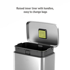 stainless steel trash can with step pedal and lid