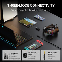 EKSA wireless headset operating with PS5 via 2.4GHz connection
