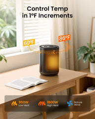 Portable indoor heater with remote control for easy operation