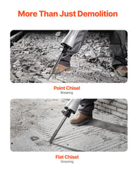 Electric jackhammer 1350 BPM close up with bit holder