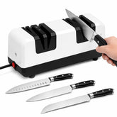 Electric Knife Sharpener with 15 degree guide on base