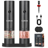 Electric Salt and Pepper Grinder Set pair with USB-C charging