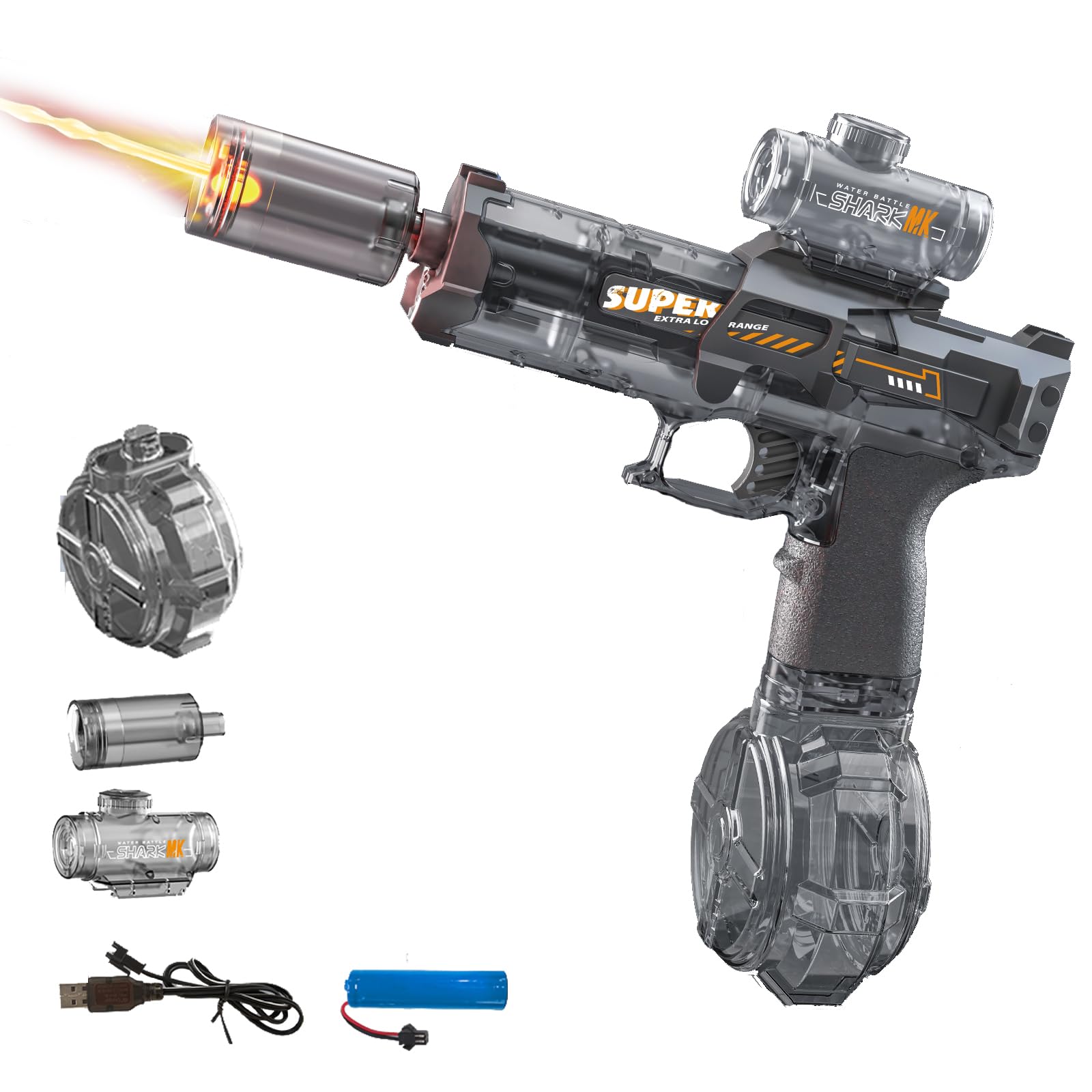 Electric Water Gun for Kids Adults LED flashing muzzle
