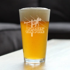 Engraved Bevvee pint glass hand-engraved in Colorado