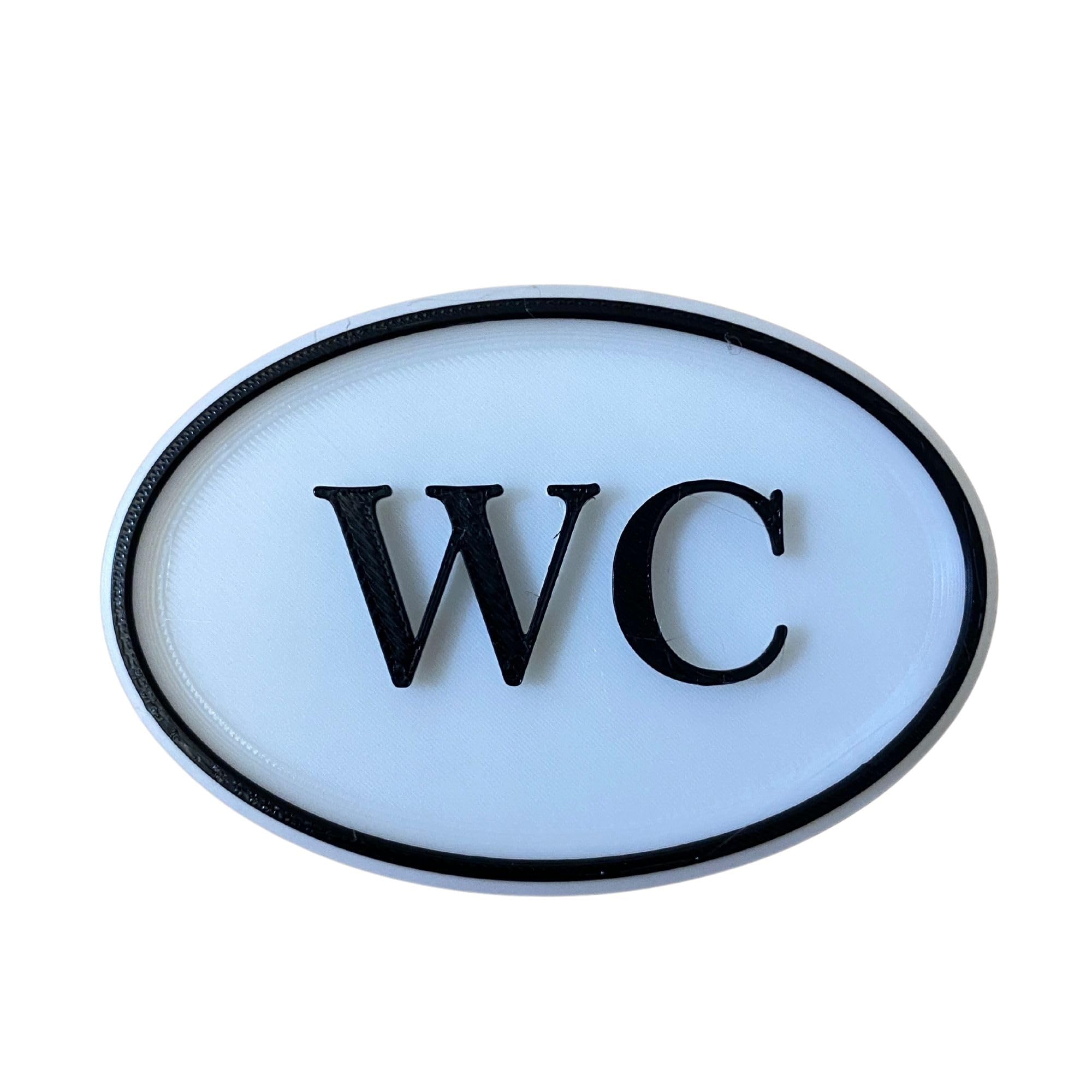 Front view of Elegant 3D Printed Toilet Door Plaque vintage sign
