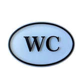 Front view of Elegant 3D Printed Toilet Door Plaque vintage sign