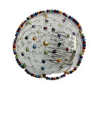 Elegant beaded wire kippah rainbow for women and girls