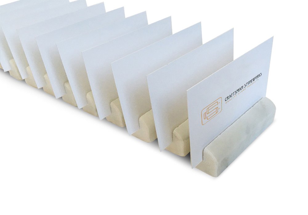 Elegant White Carrara Marble Place Card Holders set of 10 on a wedding table