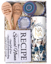 ELEMENU Nana Gifts Gift Basket packaging with contents