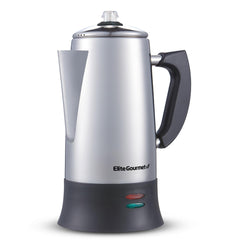 Elite Gourmet 12-Cup Electric Coffee Percolator polished stainless steel body