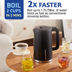 Large pouring spout with free-flow filter on Elite Gourmet kettle