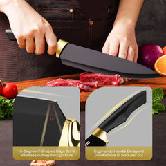 Built-in sharpener in knife block for Elitequo Night Flash Series