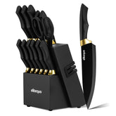 Elitequo Knife Set With Block Night Flash Series knives in block