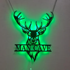 Elk deer hunting metal wall art Buck Head sign