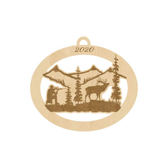 Gift box included with Elk Hunting Christmas Ornament