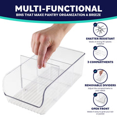 Removable dividers in ELTOW 3-compartment bins