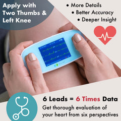 EMAY 6L ECG monitor paired with smartphone via Bluetooth