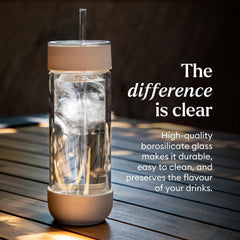 Ember 16oz iced coffee tumbler ready for on-the-go