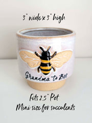 Embossed bumble bee on both sides ceramic planter