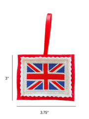 Embroidered felt ornament handmade in the USA