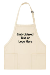 Embroidered personalized apron with custom name or logo