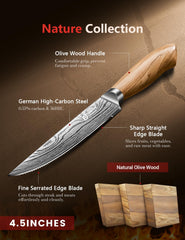 4.5 inch Emojoy steak knives blade with serration