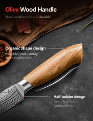 Olive wood handle on Emojoy steak knife