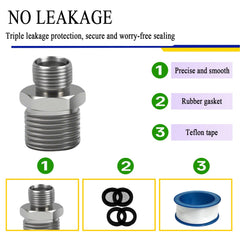 Brass water line adapter with filter gasket ENCMY 2-pack