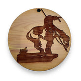 End of Trail Native American Cedar Ornament front side sanded