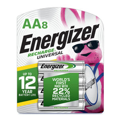Energizer Recharge Universal AA Batteries 8 pack