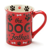 Enesco Dog Father Stoneware Mug 16 oz red in gift box