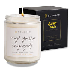 Engagement gift candle for couple in deluxe black gift box