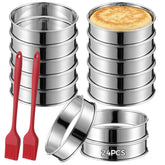 English Muffin Rings 4 inch stainless steel set close up