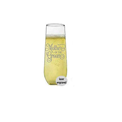 Engraved Champagne Glass stemless 8.5 oz wedding party gift