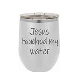 Engraved Wine Tumbler 12oz with lid silver engraving