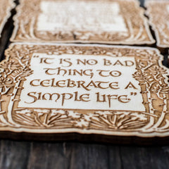 Engraved wooden coasters texas made