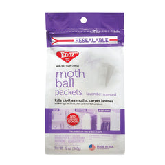 Enoz lavender scented moth ball packets packaging