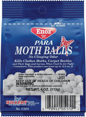 Enoz Para Moth Balls in garment closet storage