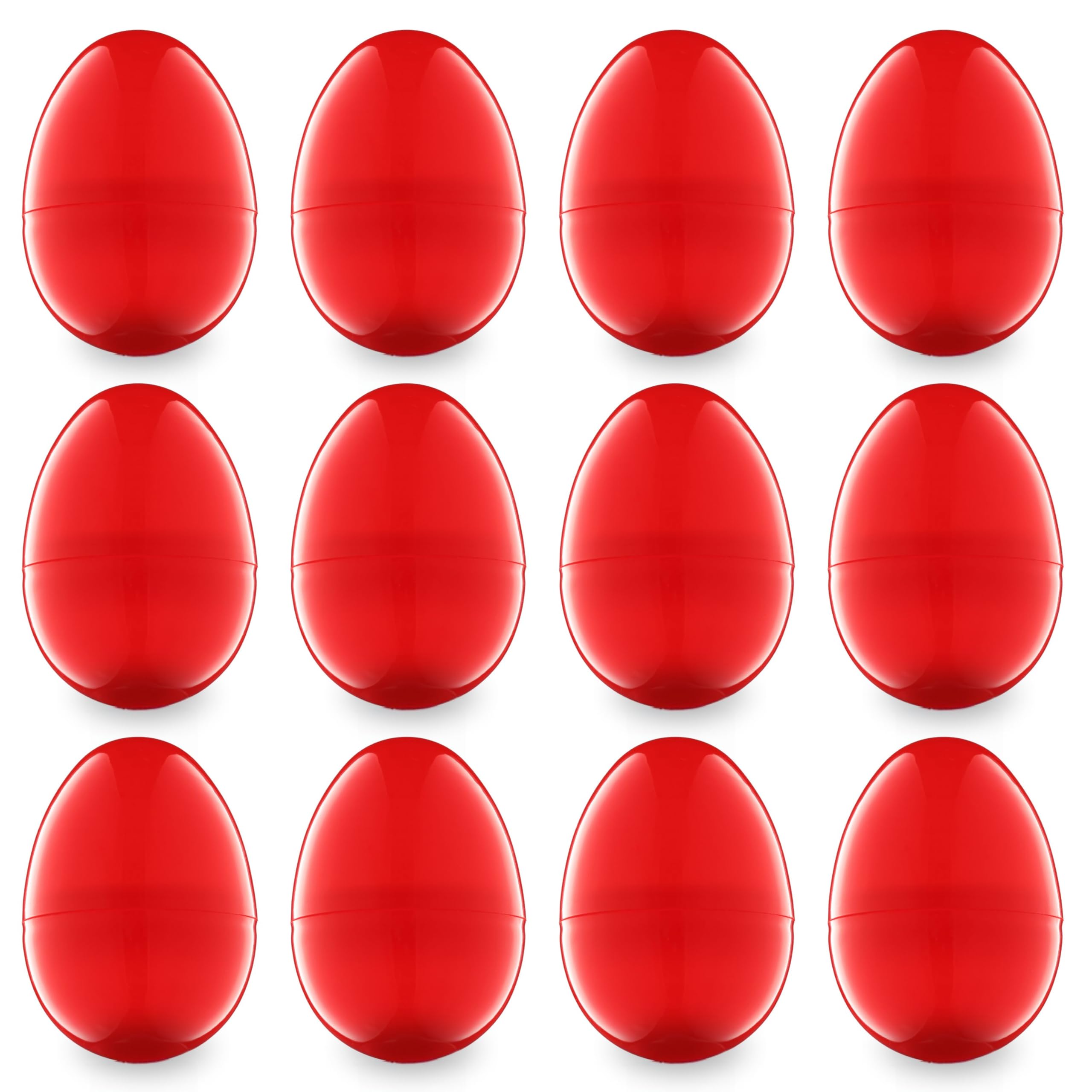 Entervending 3 inch fillable Easter eggs set of 12 in red green yellow orange purple pink