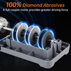 Diamond abrasive sharpening stage on Enutogo Sharpener