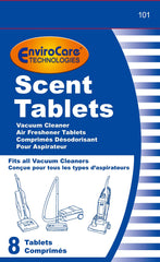 Crushed tablet releasing fragrance during vacuuming