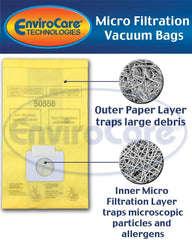 Kenmore Canister Type C/Q compatible vacuum bags close up