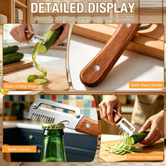 Ergonomic wooden handle provides secure non-slip grip