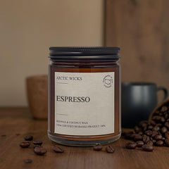 Espresso Coffee Candle coconut beeswax blend 9oz Arctic Wicks