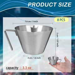 Espresso cups with double spout for drip-free pouring