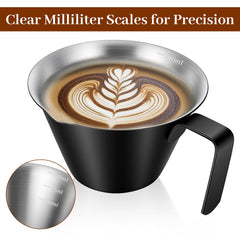 Dishwasher safe stackable espresso measuring cups for kitchen and bar use