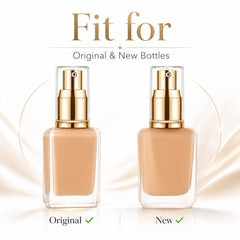 Gold color pump cap matching foundation bottle aesthetics