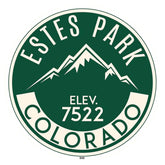 Estes Park Colorado vinyl decal sticker for laptops and flat surfaces