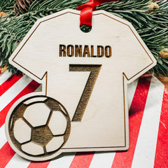 Ronaldo Christmas Ornament birch plywood ready to hang