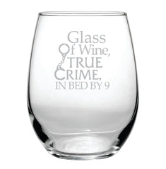 Etchpress glass of wine true crime in bed by 9 15 oz close up